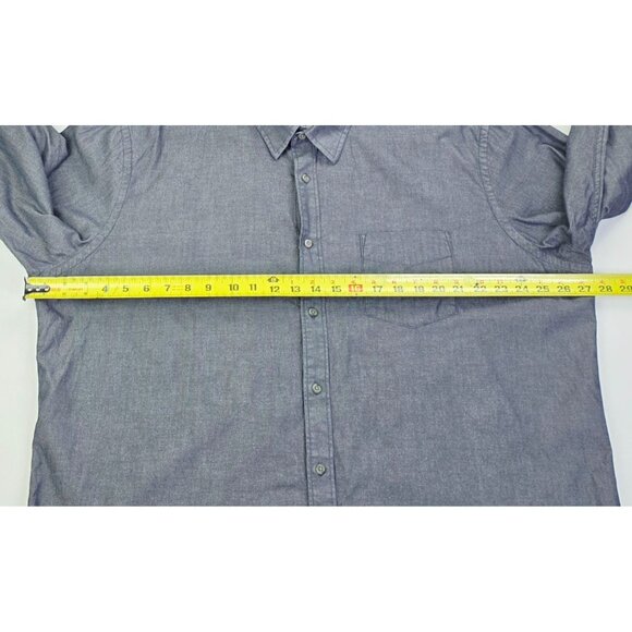 Untuckit Size 3XL Mens Charcoal Gray Hem Logo Tag Long Sleeve Cotton Shirt - Picture 3 of 9